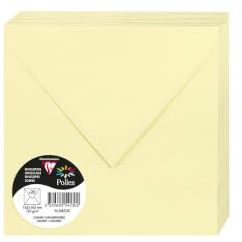 Clairefontaine 5453C - Packung mit 20 Umschläge Pollen, 165 x 165mm, 120g, ideal für Einladungen und Korrespondenz, Kanariengelb, 1 Pack