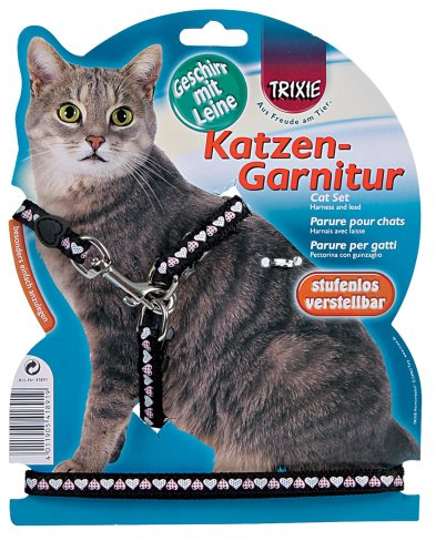 Trixie Katzen-Garnitur m. Herzchen, Nylon