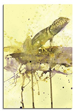 Lizard_90x60cm Splash Art Paul Sinus Aquarell, Gemälde, Kunstbild auf Leinwand