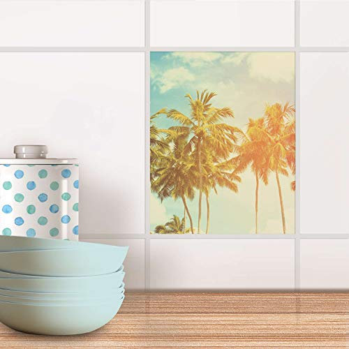 Stickerfliesen für Küche und Bad I Fliesen-Sticker Aufkleber selbstklebend I Fliesen verschönern - Fliesendekoration für Küchen- und Badfliesen I Design: Sun Flair