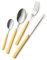 EME Posateria Made In Italy - Servizio 24 Posate Tavola Fast 6 Persone Acciaio 18/C Moderne Colorate Giovanili, Colore Manico: Giallo 62