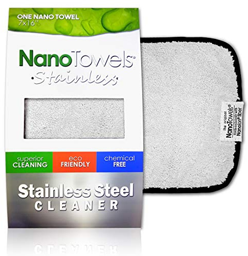 Nano Towels Edelstahlreinigungstücher 7x16 Zoll Grau mit Schwarz