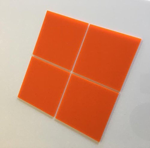 Super Cool Creations Eckig Fliesen Von - Orange, Pack of Ten - 10cm x 10cm
