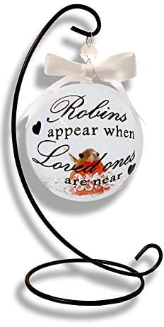 Mooseys Remembrance Robins Appear When Loved Ones Are Near 10cm Clear Bauble Crystal Hanging Christmas Tree Decoration Ornament