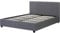 Habitat et Jardin - Lit Double Carla en Simili Gris avec Coffre Rangements 140 x 190 cm | Cadre de Lit 2 Places Design | Sommier à Lattes et Tête de Lit Inclus