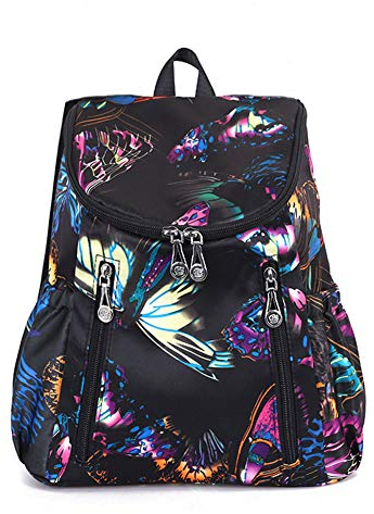 Estwell Rucksack Damen Mädchen Schule Rucksäcke Schulrucksack Daypack Wasserdicht Nylon Tagesrucksack Mode Blumen Reiserucksack