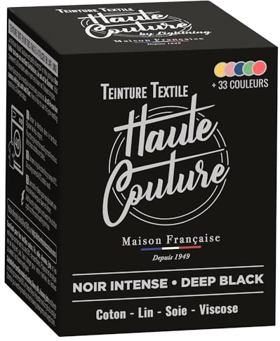 HAUTE COUTURE - Tinte para Ropa y Textil Negro - 350g - Negro - Tinte Textil Todo en uno - Listo Para Teñir Ropa y Tejidos