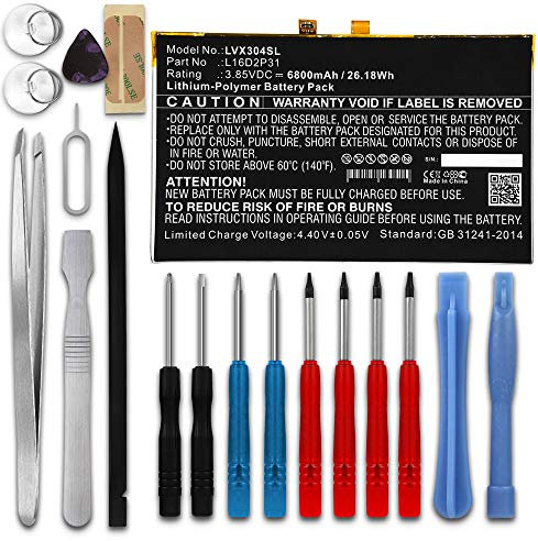 subtel, Batterie pour Tablette Compatible avec Lenovo Tab Tab4 10 TB-X304F, L16D2P31, TB-X304L (3.85V, 6800mAh) + Kit d'outils