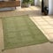 Paco Home Wohnzimmer Natur Teppich m. Fransen, Moderner Handgewebter Kelim, 100% Baumwolle, Grösse:200x290 cm, Farbe:Grün