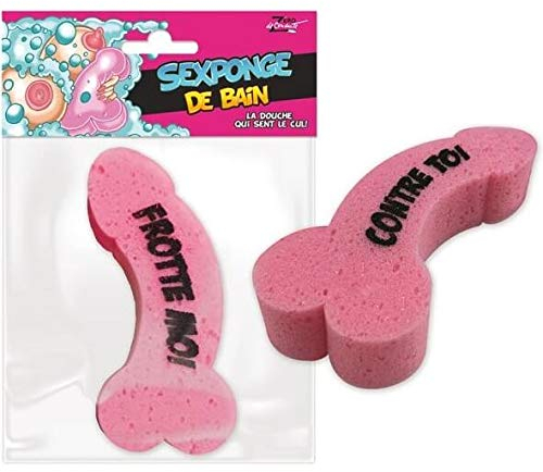 Cadeau humoristique pour adulte avec éponge de bain zizi rose (x1) R/G008