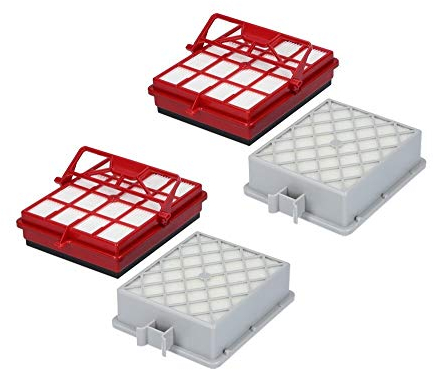 2 x HEPA-Filter rot + 2 x HEPA Motorfilter grau, geeignet für Staubsauger Lux Intelligence