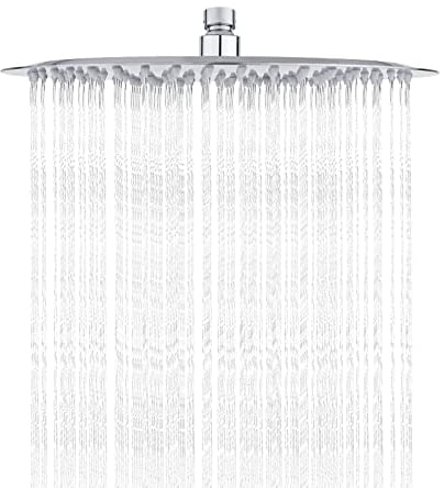 Ibergrif - Edelstahl Kopfbrause Regendusche, Duschkopf, 12 Zoll, Edelstahl, Silber, 30 CM, M20299