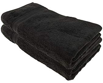 Julie Julsen® Bio Badetuch-Set, 2 Badetücher in 32 Farben erhältlich weich und saugstark Schwarz 100x150 cm