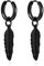 Zysta Creolen Ohrringe Hängend mit Feder Ohrhänger Edelstahl 18ga Ohrstecker Silber Schwarz Ohrschmuck Ohrpiercing für Damen Mädchen (Schwarz)