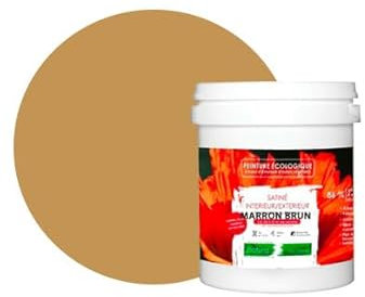 BOX DECO COULEURS Peinture naturelle écologique intérieur extérieur aspect satin Natura - 1L, Marron Brun