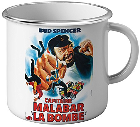 French Unicorn Emaillierter Becher aus Metall Malabar Punch Film Action Bud Spencer