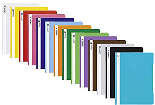 Schnellhefter A4 farbig sortiert PP-Folie glasklares Deckblatt (farbig sortiert, 28 Stück)