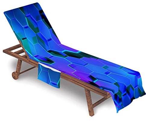 FANSU Schonbezug für Gartenliege, Strandliegenauflage mit Taschen Weich Strandtuch Badetuch Mikrofaser Pool Handtuch für Strand, Reisen, Schwimmen, Outdoor (Neon lila,75x210cm)