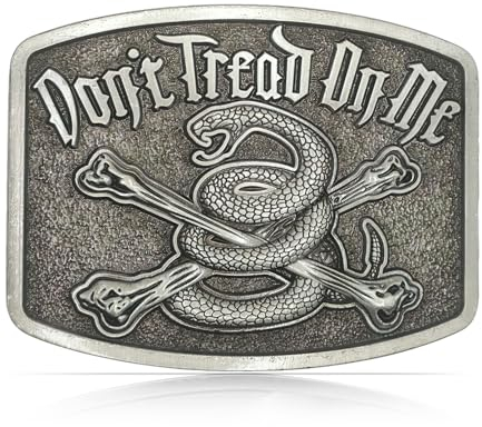 shindaka Große Cowboy-Gürtelschnalle, Totenkopf-Schlangen-Gürtelschnalle, Herren-Gürtelschnallen, tolles Geschenk für Kinder/Ehemänner/Jugendliche/Männer, Antikes Silber – Schlange, Large