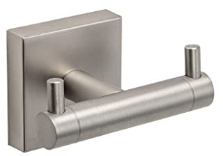 Croydex QM449143 Chiswick Wall Mounted Flexi Fix Double Robe Hook, Brushed Nickel, 54x84x59mm