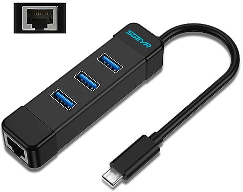 SGEYR Hub USB C Ethernet Thunderbolt, Adaptateur USB Type C vers Rj45, Adaptateur USB C vers Ethernet Rj45, Adaptateur USB C vers Ethernet USB, Adaptateur Hub USB 3.0 Ethernet, pour MacBook Surface