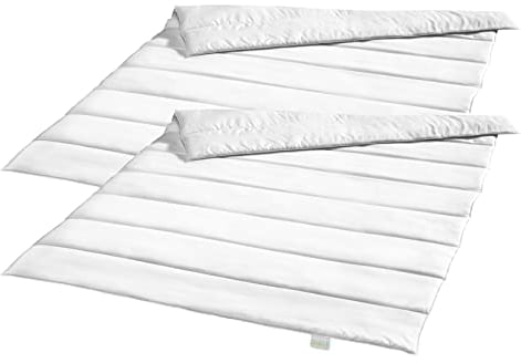 Bodyprotect Ecoline 2er Set Bettdecken 155 x 220 cm, medium Ganzjahresdecken, Bettwaren Set aus 100% Mikrofaser, waschbar, Allergiker geeignet, Steppdecke, weiß