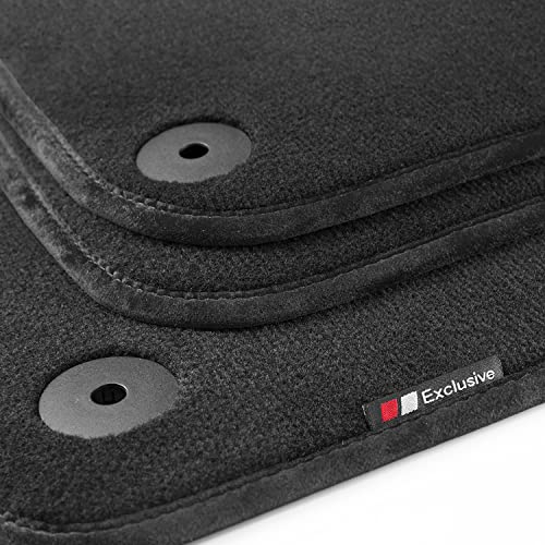 tuning-art LX358 Luxury-Line Fußmatten passend für Mercedes C-Klasse W204 S204 2007-2014, Bandeinfassung:Schwarz
