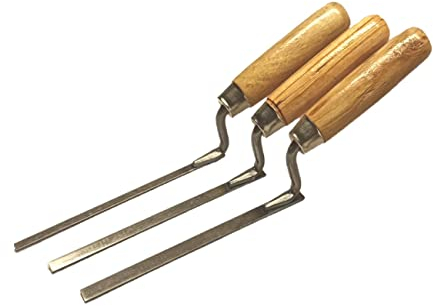 3 x Narrow Finger Pointing Trowel Set 6 8 10 mm Flat Spring Carbon Steel Tuck with Wooden Handle