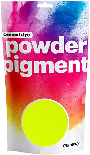 Hemway Cement Powder Pigment Dye UV Fluorescent Neon Yellow 100g | Concrete Colour Powder Toner for Cement, Mortar, Plaster, Premium Colour Enhancement