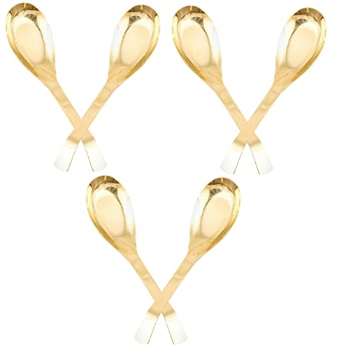 Cabilock 3 Pièces Cuillère en Laiton Glace Cuillères De Service Cuillères à Ramen Cuillère à Verser Cuillères à Soupe Japonaises Louche à Soupe Louche Dorée Cuivre Ustensiles De Cuisine