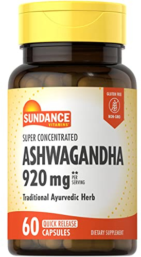 Sundance Ashwagandha | 60 Capsules | Super Concentrated | Traditional Ayurvedic Herb | Non-GMO, Gluten Free Supplement