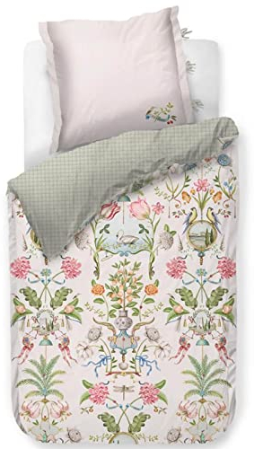 Pip Studio Bettwäsche Festa Di Lividonia Weiß Blumen Blüten Tulpen Tiere Wendeoptik Muscheln Perkal, Größe:155 cm x 220 cm