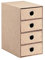 Rössler Papier 1524452394 - S.O.H.O. 4er Schubladenbox für DIN A5, mit Griffloch, Cacao, 250 x 175 x 320 mm, 1 Stück