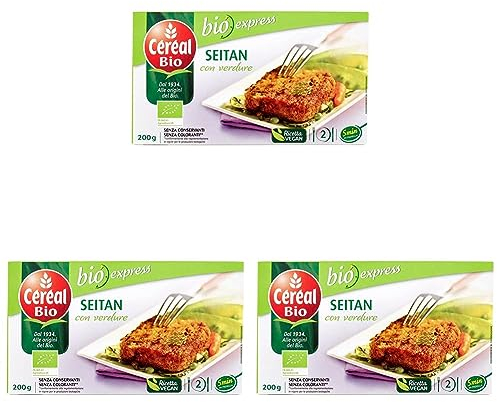 Céréal Bio, Seitan con Verdure, da Agricoltura Biologica, 200G (Confezione da 3)
