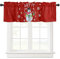 Surwin Bistrogardine Coffee Break Scheibengardine Küchengardine mit Rote Weihnachten Motiven, Kurzgardine Wohnzimmer Landhaus Càfe Gardinen Moderne Kurz Vorhang (137x45cm,Schneemann)