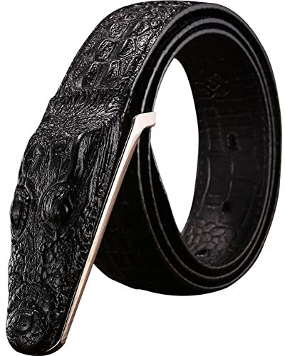 Lpitoy Herrengürtel Echtes Leder Gürtel Krokodil geformt Luxus Gürtel für Distinguished Style