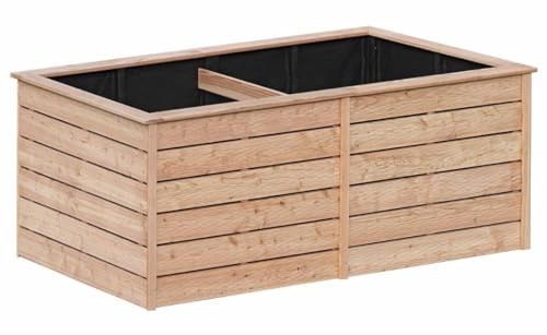 Mega Holz Hochbeet Jacques XL 1700 Liter aus Lärchenholz 206x103x80 cm Kräuterbeet Gemüsebeet Blumenkasten Garten Pflanzbeet Naturbelassen