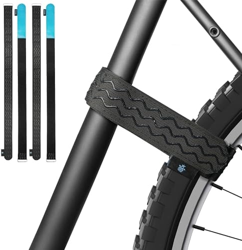 WATSABRO Fahrradträger Gurte, 4 Stück für Transport und Lagerung,Fahrradträger Zubehör,Griffige Straps zum Fixieren des Fahrradrahmens und Rades,Flauschband(70cm*4cm)