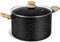 MICHELANGELO Stock Pot with Lid, 24cm/8L Soup Pot Nonstick, Cooking Pot with Lid, Induction Pot for Cooking, Non Stick Pot for Kitchen, Black Granite Pot