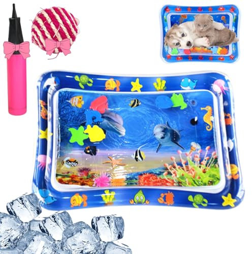 Gyagalre Sensorische Wassermatte für Katzen, Wassermatte für Katzen, Haustier-Wassersensorische Matte, sensorische Spielmatte, Katzenwasser-Spielmatte, sensorische Wassermatte für Katzen (G)