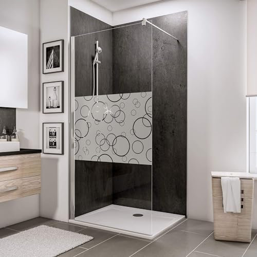 Schulte paroi de douche fixe à l’italienne 100 x 190 cm, barre 122 cm incluse, profilé aspect chromé, montage gauche droite, verre de sécurité antical 5 mm décor, réglage 96.7-100.00