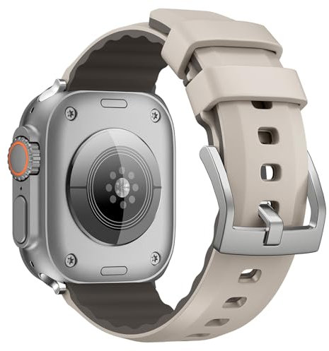 SQHYWJ] for Apple Watch Band, Silicone Two Tone Strap 41mm 40mm 38mm Compatible with Apple Watch Soft Silicone Replacement Strap for Series Ultra2/Ultra/SE2/SE/9/8/7/6/5/4/3/2/1(starlight 38mm)