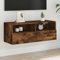 THOYTOUI TV-Wandschrank, TV Schrank Dekorativer Schrank Vitrinenschrank TV unterschrank Geeignet für Schlafzimmer Hotel Wohnbereich Büro Räuchereiche 80x30x30 cm Holzwerkstoff