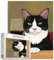 Schwarze und weiße Katze trinkt Wein Puzzles für Erwachsene 1000 Stücke, Rotwein Glas Jigsaw Puzzle 20x27 Zoll Bunte Kätzchen Puzzles Familie Puzzle perfekt für Spiel Abende nach Hause Wanddekoration