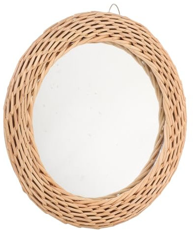 ORFOFE Schminktischspiegel Von Wall Woven Mirror Decor Badezimmer Schlafzimmer Wohnzimmer Rustikaler Spiegel Für Die Inneneinrichtung
