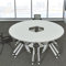 Faltbarer Konferenztisch Modularer Besprechungstisch für Büro Trainingsraum (Weiß, 160 cm), freie Kombination, mobil und höhenverstellbar