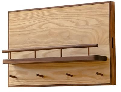 zktoermn Wandverkleidung Aus Holz, Elektrische Meter Box Dekoration Schutzabdeckung, mit Haken Dekorative Sicherungskasten Abdeckungen, Neues Heimgeschenk(Natural)