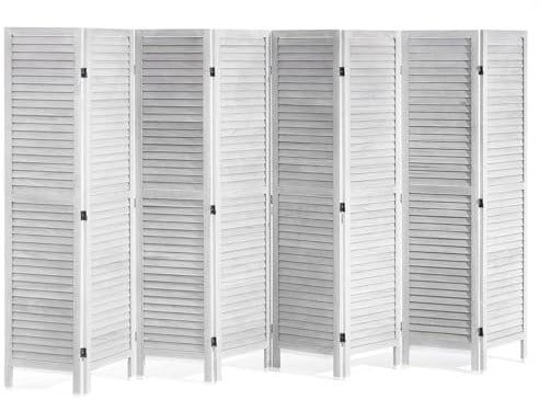 VEVOR Raumteiler Paravent aus Holz 8-teiliger Faltbarer Sichtschutz, 325 cm Langer Raumteiler, tragbarer Dekorationsschirm zur Raumtrennung mit europäischem Still für Zuhause Restaurant Schlafzimmer