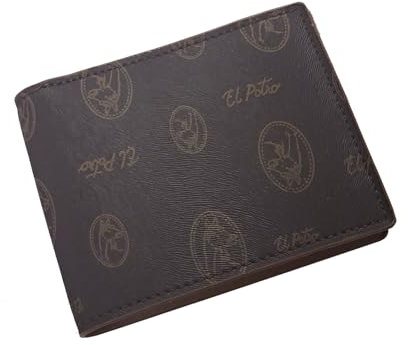 Tiendas LGP - Cartera Billetero Tarjetero Monedero, Americano, Caballero, El Potro, Lona y Piel Autentica de Vacuno, Color Marrón, Ubrique