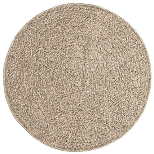 vidaXL Teppich, Teppich Rund Jute-Optik Indoor Outdoor, Teppichmatte UV-beständig für Terrasse Balkon Garten Wohnzimmer, Küchenteppich Bodenmatte, Beige Ø 90cm